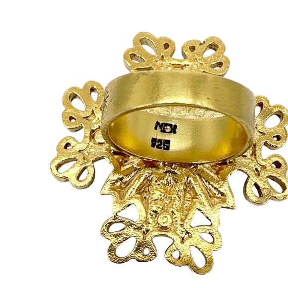 VIRGINS SAINTS & ANGELS VSA Electra Cross Ring in Gold Size 6 - Picture 6 of 8